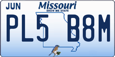 MO license plate PL5B8M