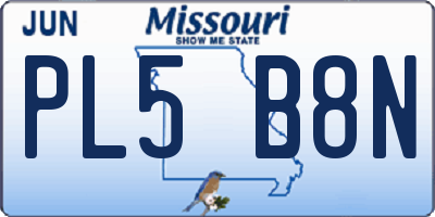MO license plate PL5B8N
