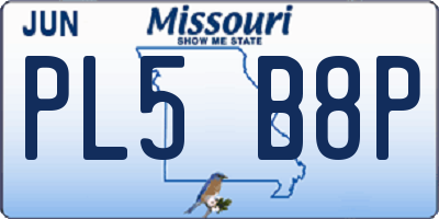 MO license plate PL5B8P