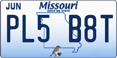MO license plate PL5B8T