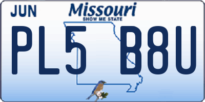 MO license plate PL5B8U