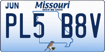 MO license plate PL5B8V