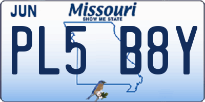 MO license plate PL5B8Y