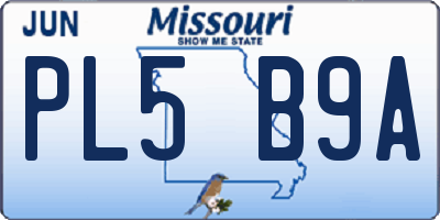 MO license plate PL5B9A