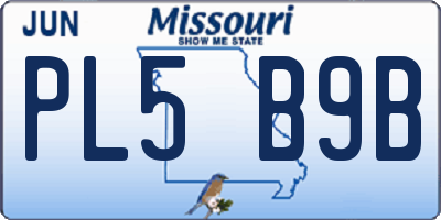 MO license plate PL5B9B