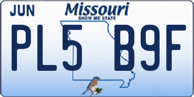 MO license plate PL5B9F