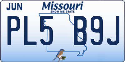 MO license plate PL5B9J