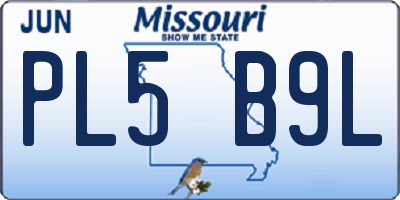 MO license plate PL5B9L