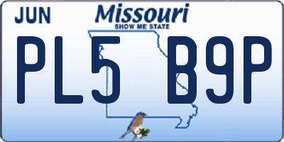 MO license plate PL5B9P