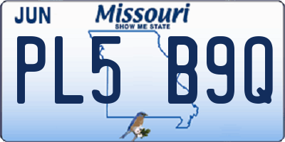MO license plate PL5B9Q