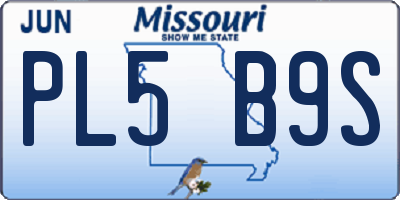 MO license plate PL5B9S