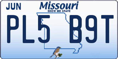 MO license plate PL5B9T