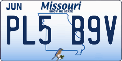 MO license plate PL5B9V