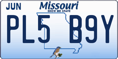 MO license plate PL5B9Y