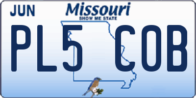 MO license plate PL5C0B