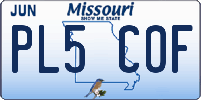 MO license plate PL5C0F