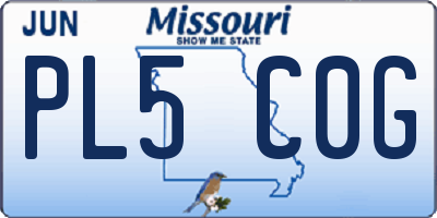 MO license plate PL5C0G