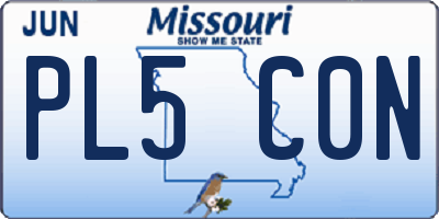 MO license plate PL5C0N