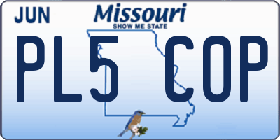 MO license plate PL5C0P