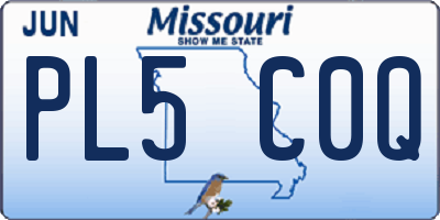 MO license plate PL5C0Q