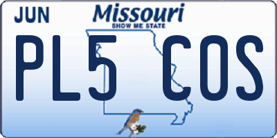 MO license plate PL5C0S