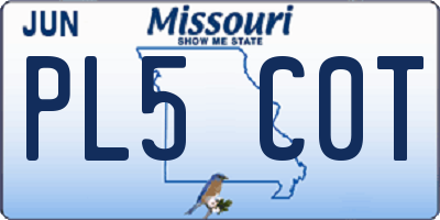 MO license plate PL5C0T