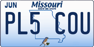 MO license plate PL5C0U