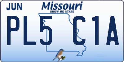 MO license plate PL5C1A