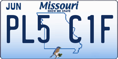 MO license plate PL5C1F
