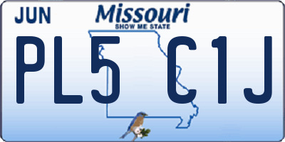 MO license plate PL5C1J
