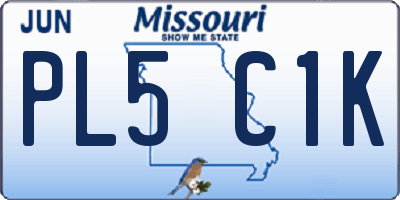 MO license plate PL5C1K