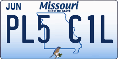 MO license plate PL5C1L