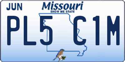 MO license plate PL5C1M