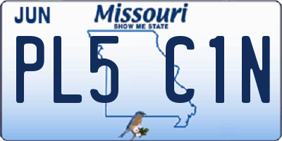 MO license plate PL5C1N