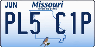 MO license plate PL5C1P