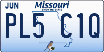 MO license plate PL5C1Q