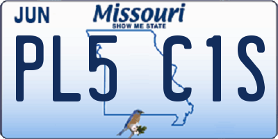 MO license plate PL5C1S