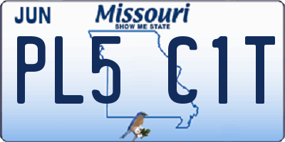 MO license plate PL5C1T