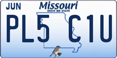 MO license plate PL5C1U