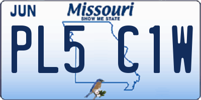 MO license plate PL5C1W