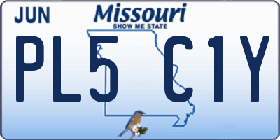 MO license plate PL5C1Y
