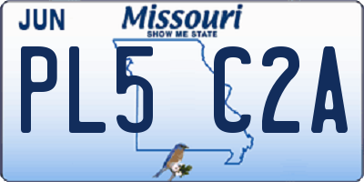 MO license plate PL5C2A
