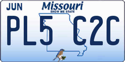 MO license plate PL5C2C