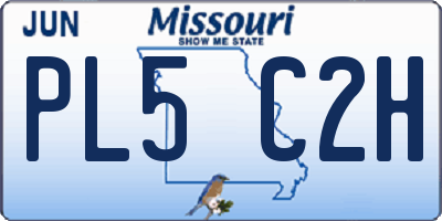 MO license plate PL5C2H