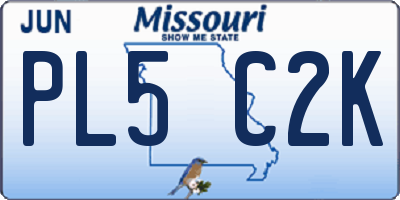MO license plate PL5C2K