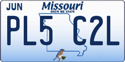 MO license plate PL5C2L