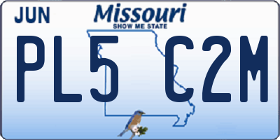 MO license plate PL5C2M