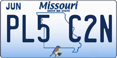 MO license plate PL5C2N
