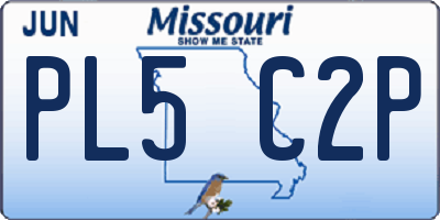 MO license plate PL5C2P