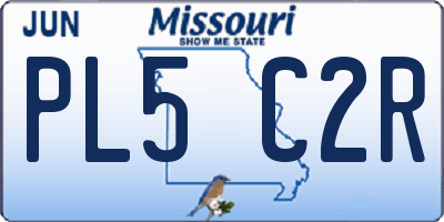 MO license plate PL5C2R